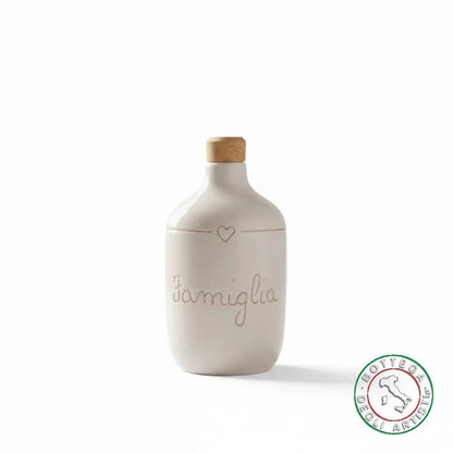 Personalisierte Keramik-Ölflasche, Gastgeschenk, Graffiti-Motiv, Emotionen, Familie, 400 ml