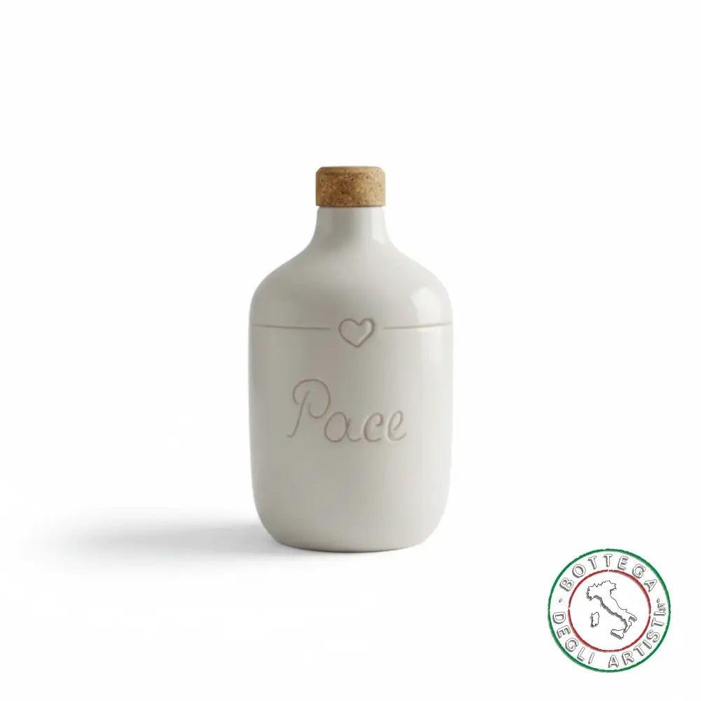 bomboniera ampolla oliera ceramica personalizzata graffiti emozioni pace 400ml