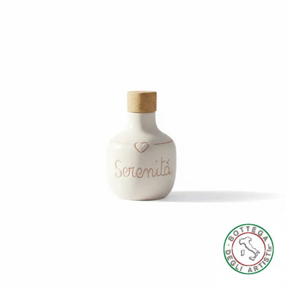 Personalized ceramic oil cruet bomboniere graffiti emotions serenity 100ml