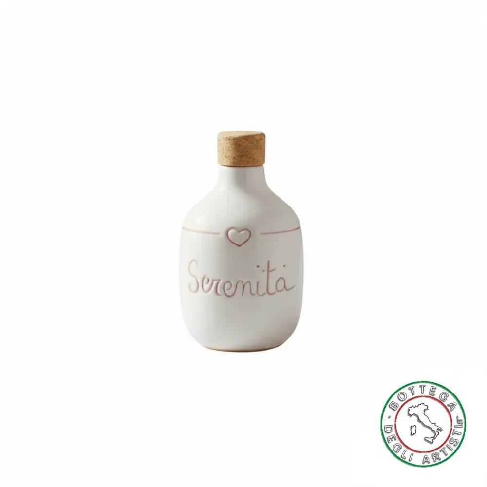 bomboniera ampolla oliera ceramica personalizzata graffiti emozioni serenità 200ml