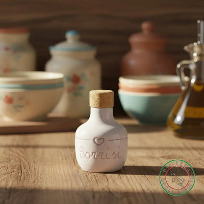 bomboniera ampolla oliera ceramica personalizzata graffiti emozioni sorrisi 100ml