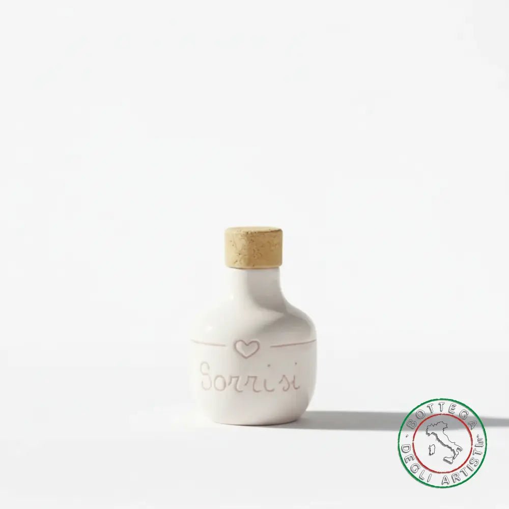 bomboniera ampolla oliera ceramica personalizzata graffiti emozioni sorrisi 100ml