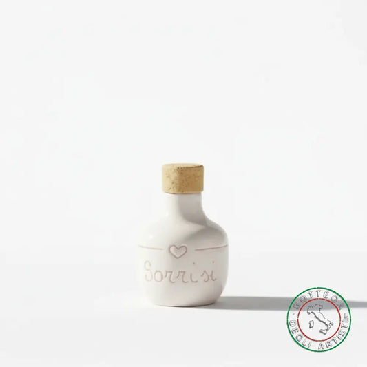 bomboniera ampolla oliera ceramica personalizzata graffiti emozioni sorrisi 100ml