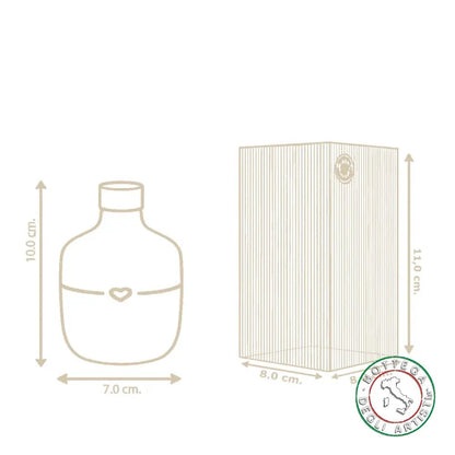 bomboniera ampolla oliera ceramica personalizzata righe pennellate rosso 100ml
