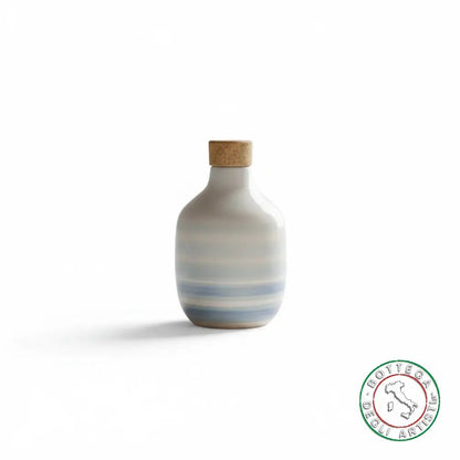 Personalized ceramic oil cruet with turquoise brush strokes, 200ml, wedding favor