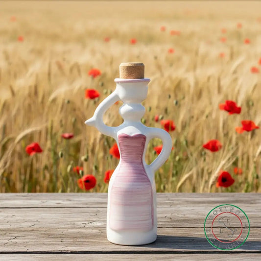 bomboniera dama oliera ceramica personalizzata fascia pennellata rosa