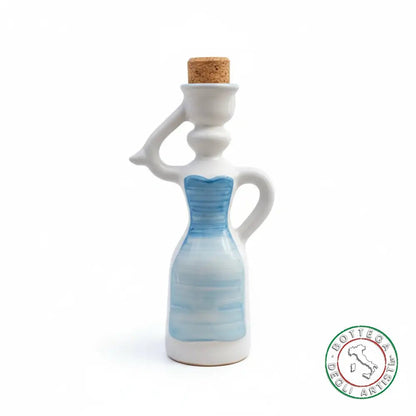 Lady Favor Keramik-Ölfläschchen mit personalisiertem türkisfarbenem Pinselstrich-Band, 200 ml