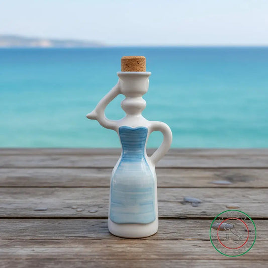 bomboniera dama oliera ceramica personalizzata fascia pennellata turchese