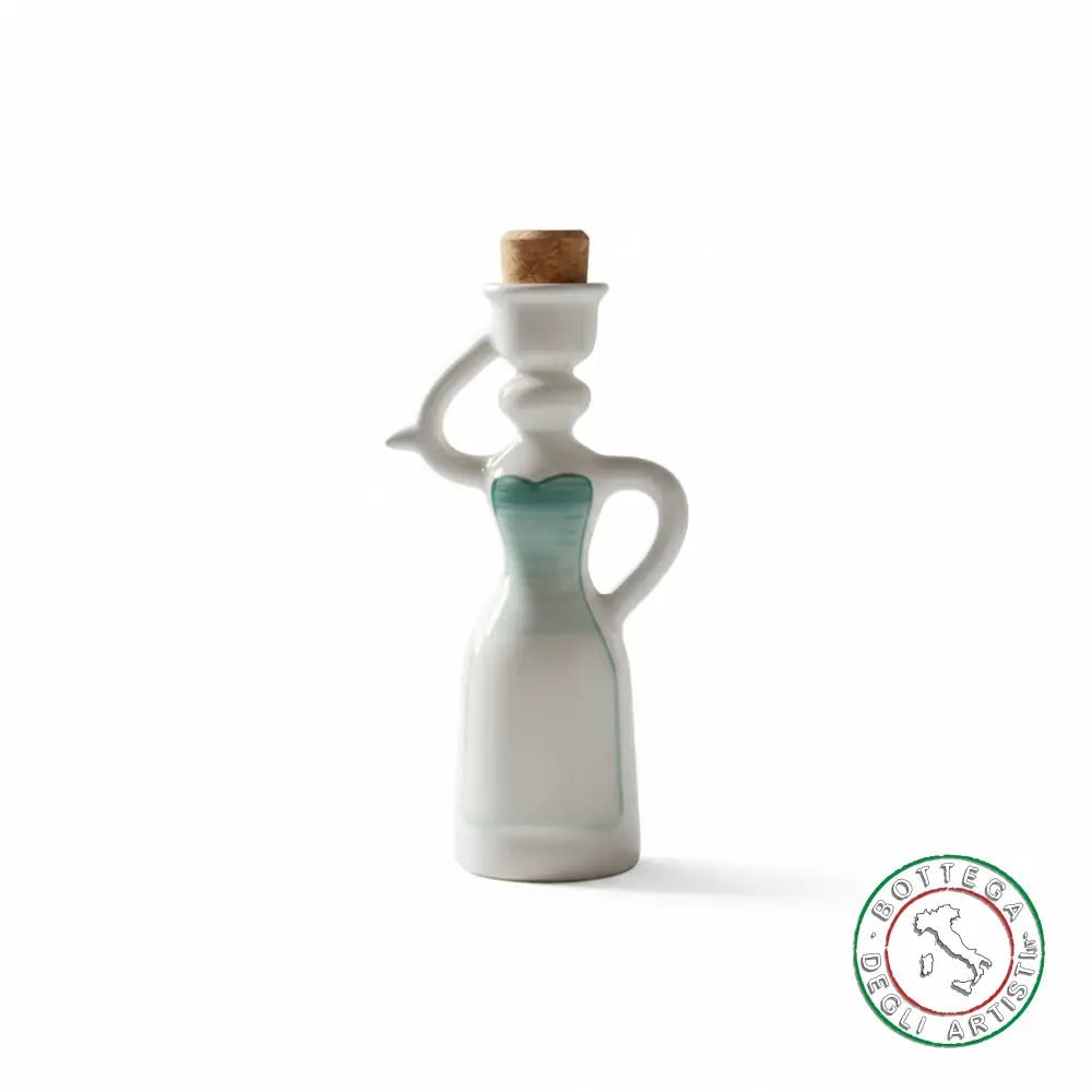Lady Favor Keramik-Ölfläschchen mit personalisiertem Pinselstrich-Band, Aquagrün, 200 ml