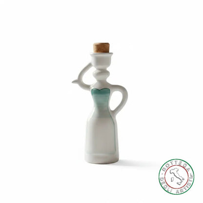 Lady Favor Keramik-Ölfläschchen mit personalisiertem Pinselstrich-Band, Aquagrün, 200 ml