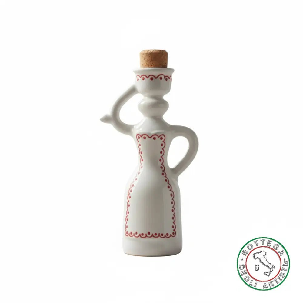 Lady Favor Ceramic Oil Cruet Personalized Red Brushed Embroidery 200ml