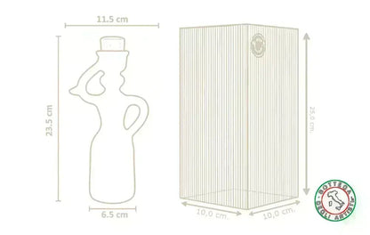 Lady Favor Keramik-Ölfläschchen mit personalisiertem türkisfarbenem Pinselstrich-Band, 200 ml