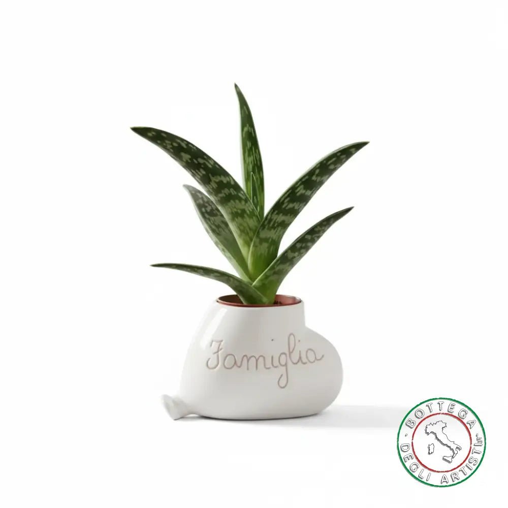 Bomboniera Porta Piantina Ceramica Personalizzata Graffito Emozioni Famiglia