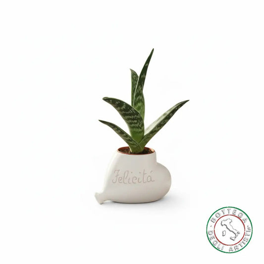 Bomboniera Porta Piantina Ceramica Personalizzata Graffito Emozioni Serenità