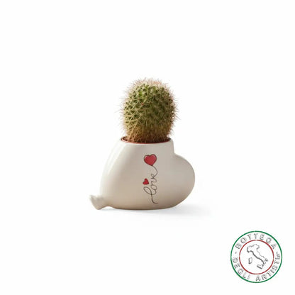 Bomboniera Porta Piantina Ceramica Personalizzata Love