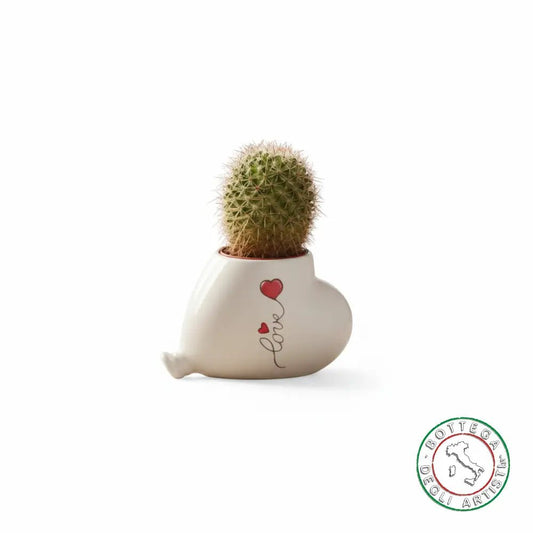 Bomboniera Porta Piantina Ceramica Personalizzata Love