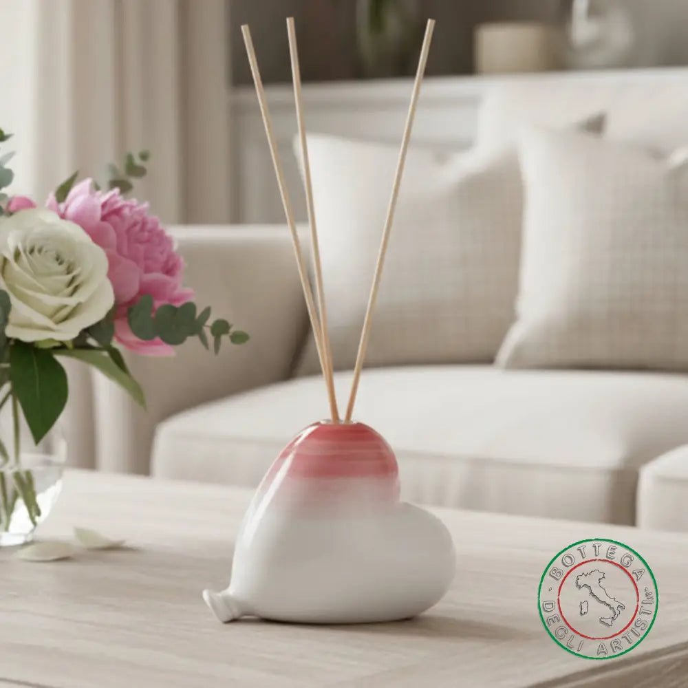 bomboniera profumatore ceramica personalizzata pennellata rosso