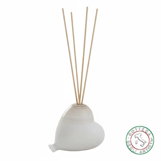 Bomboniera Profumatore Ceramica Personalizzata Pennellata Tortora