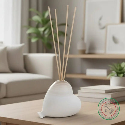 bomboniera profumatore ceramica personalizzata pennellata tortora