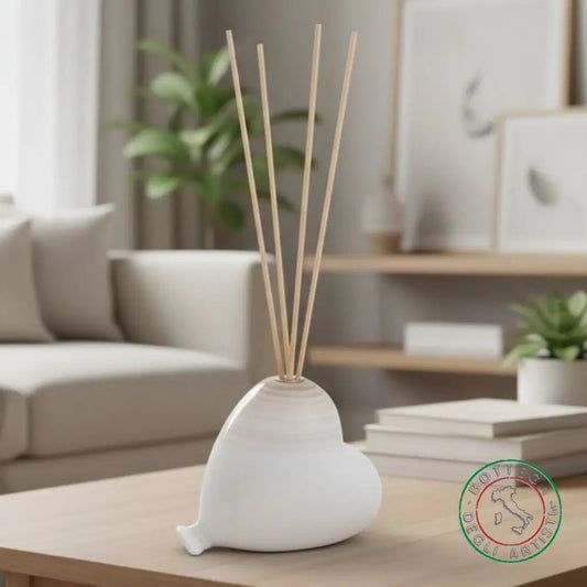 bomboniera profumatore ceramica personalizzata pennellata tortora