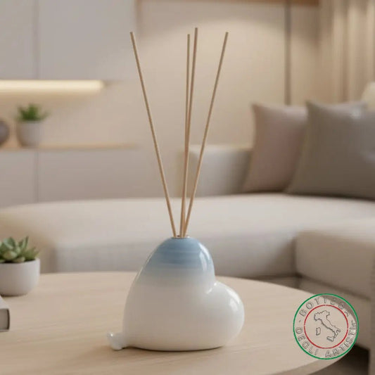 bomboniera profumatore ceramica personalizzata pennellata turchese